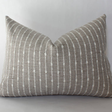 12x20 Cream Neutral Striped Pillow Cover