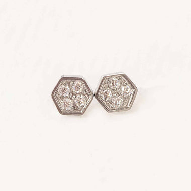 Bright Hexagon Stud Earrings