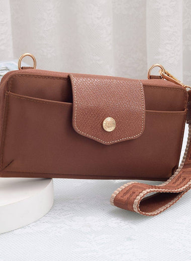 Mila Wallet Crossbody with Boho Wristlet - Cognac