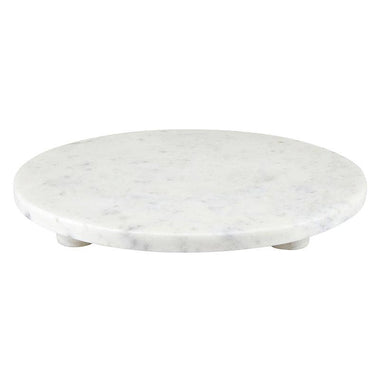 White Marble Footed Tray - 12"