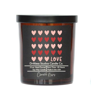 Row of Hearts Soy Wax Candle: Rugged Romance