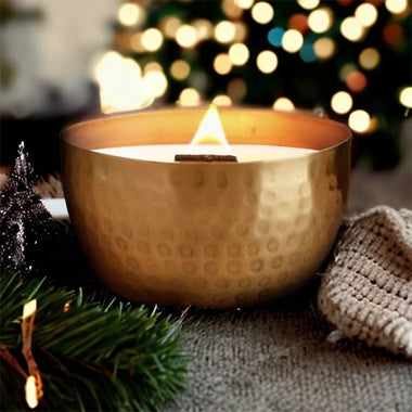 Juniper & Balsam Fir - 14oz Soy Candle in Brass Bowl