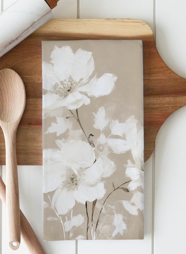 Neutral Floral Tea Towel