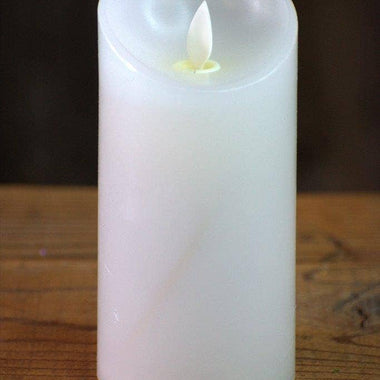 3x6" White Moving Flame LED Candle w/ Timer