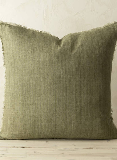 24x24 Lina Linen Pillow - Kelp