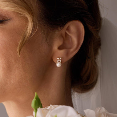 Genuine Freshwater Pearl Studs - Silver