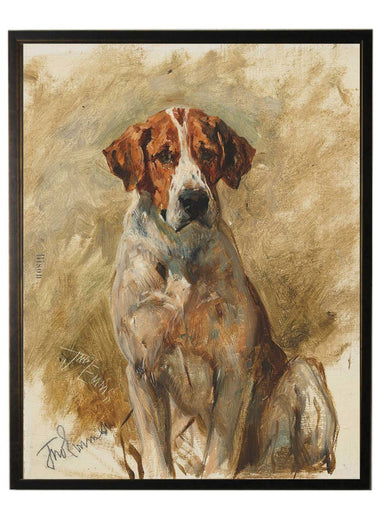 12x16" Vintage Dog Oil Painting