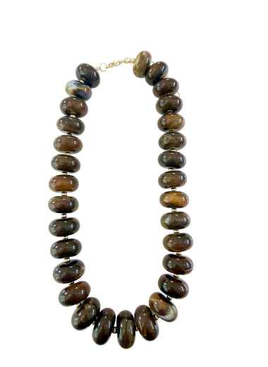 Liberty Chunky Beaded Necklace - Brown
