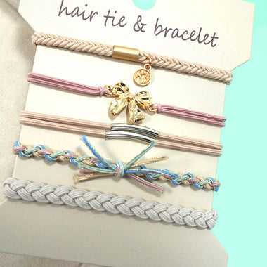 Boho Knot Bracelet and Hair Ties - Bow