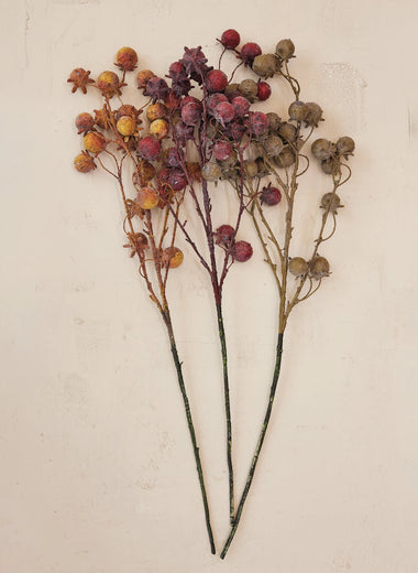 37" Faux Rose Hip Stem