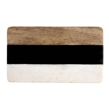 B/W Striped Marble + Wood Board