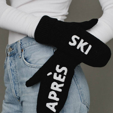 Black & White Apres Ski Knit Mittens