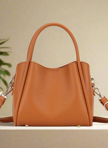 Clara 3 Compartment Satchel/Crossbody Bag - Camel