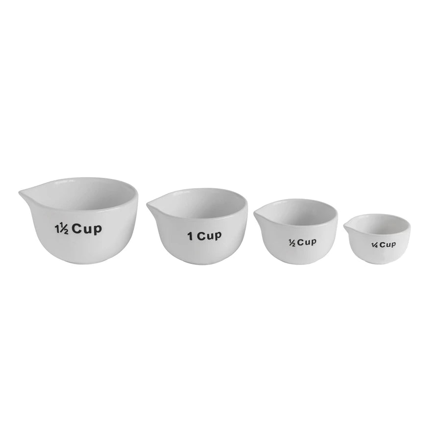 Set of 4 Stoneware Measuring Cups
