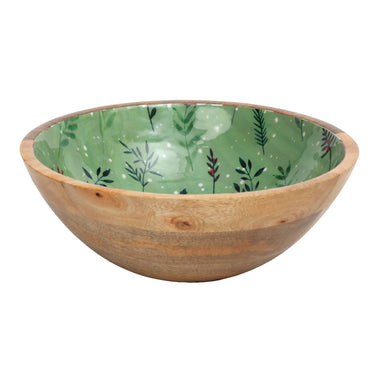 Green Leaf Design Resin Serving Bowl