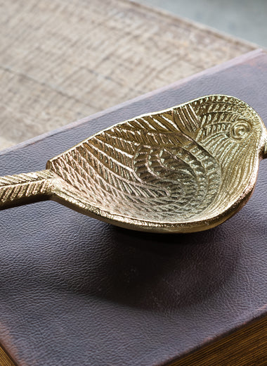 Textured Gold Bird Dish