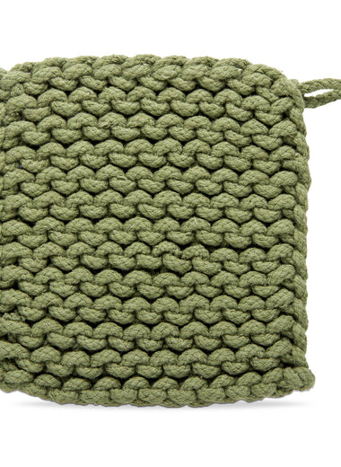 Crochet Cotton Trivet - Olive