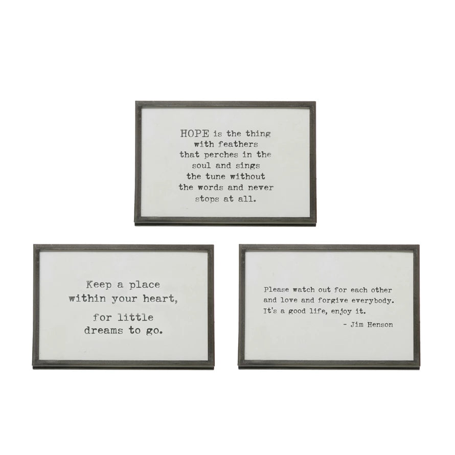 Frame with Easel and Saying