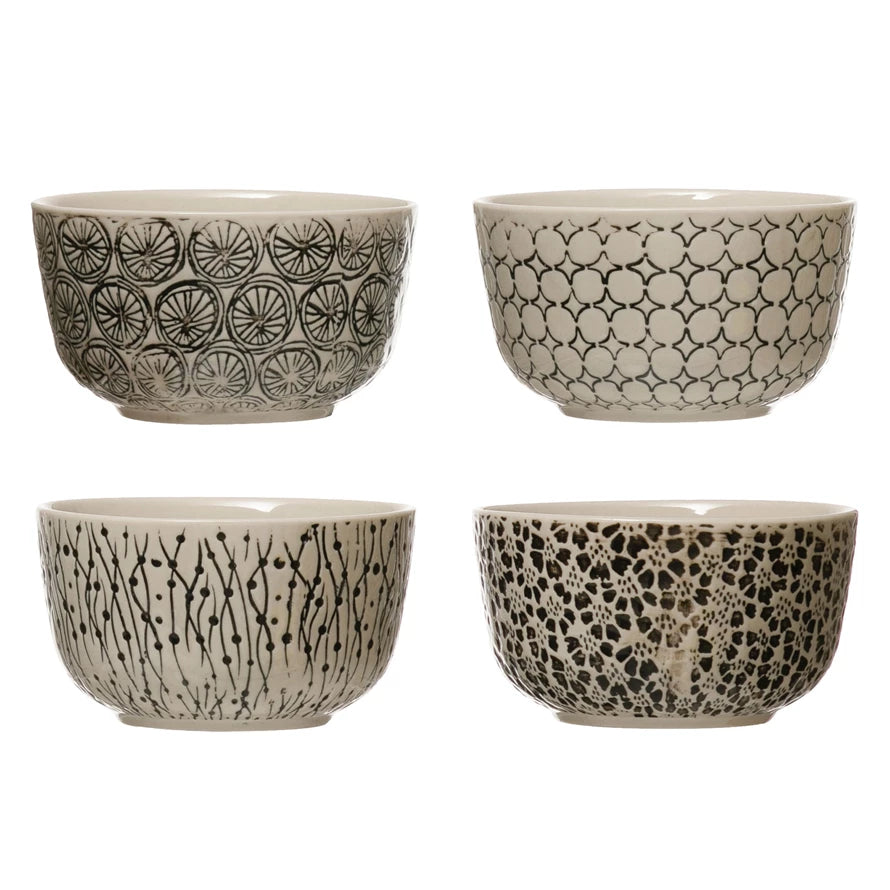 Hand-Stamped Patterned Bowl