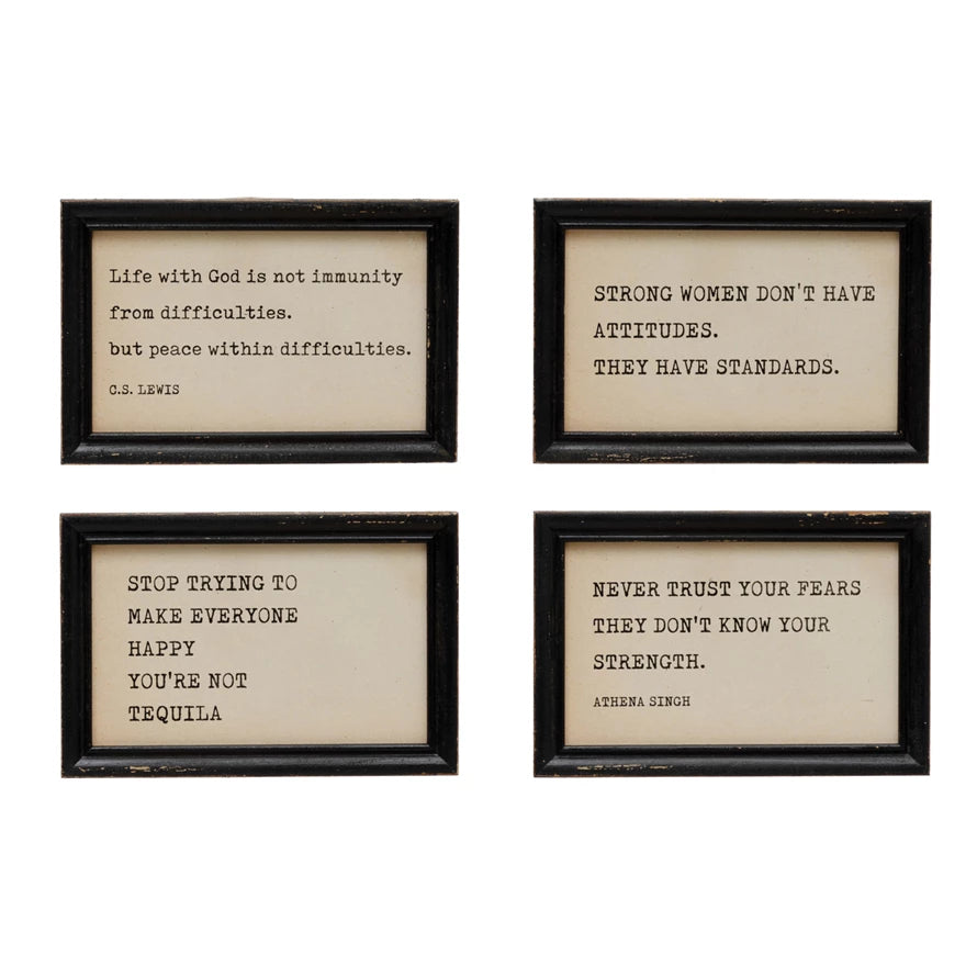 Wood Framed Wall Decor with Sayings