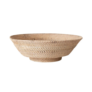 Hand-Woven Rattan Footed Bowl