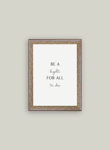 12x16 Be A Light For All To See Framed Antique Print