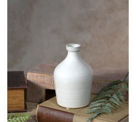 6" White Jug Vase