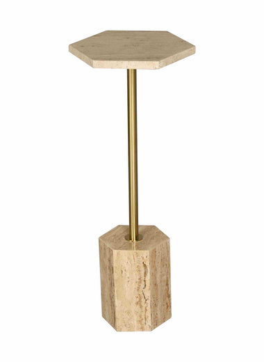 Hexagon Travertine Drink Table