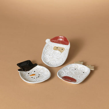 6.3"L Ceramic Holiday Design Plate