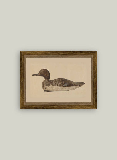 7x9 Wooden Duck Decoy Framed Art