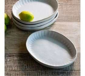 White Rounded Scallop Platter