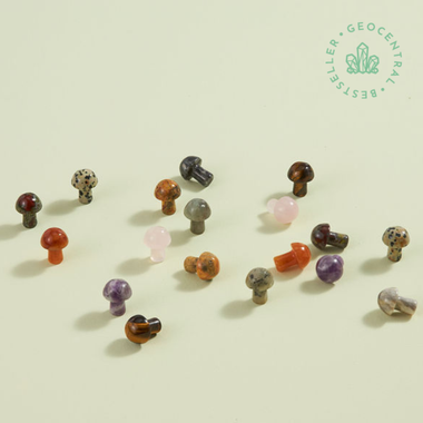 Assorted Carved Crystal Mini Mushrooms