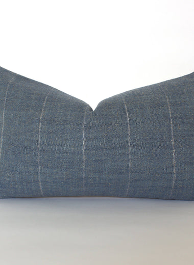 12x20 Dark Blue with Subtle Stripes Pillow Cover