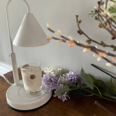 Adjustable Candle Warmer lamp with Dimmer and Timer : White