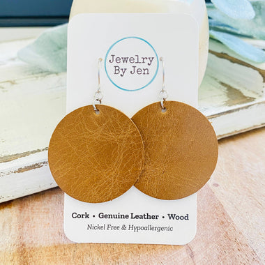 Leather Caramel Earrings