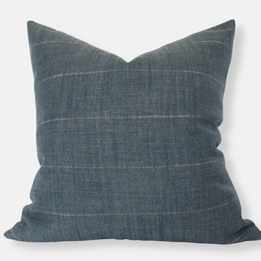 22x22 Dark Blue with Subtle Stripes Pillow Cover