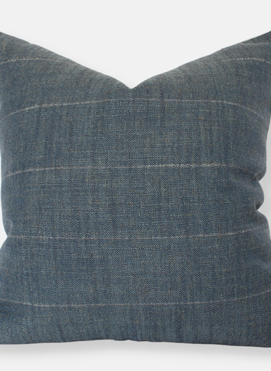 22x22 Dark Blue with Subtle Stripes Pillow Cover