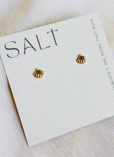 Seashell Gold Studs