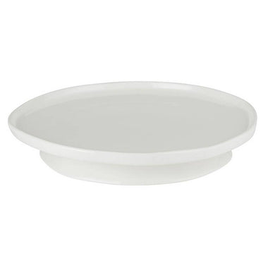 13" Ceramic Pedestal Tray - Warm White
