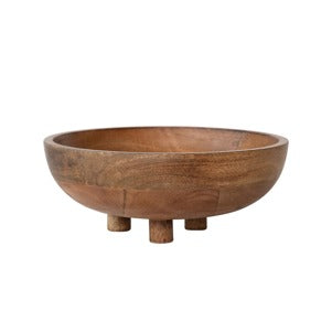 Mango Wood Footed Bowl