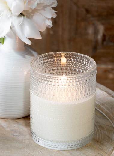 5" Beaded Glass Flameless Wax LED Candle