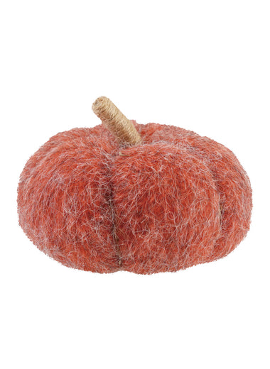 Orange Felt Pumpkin with Jute Stem