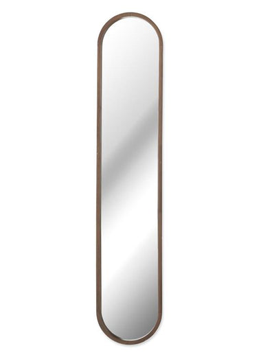 Oval Natural Wood Framed Wall Mirror