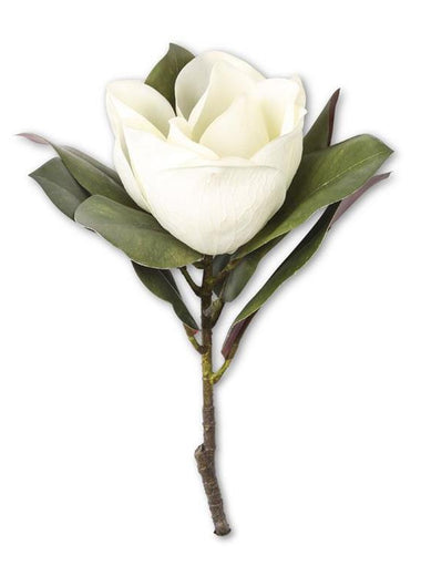 17" White Magnolia Stem