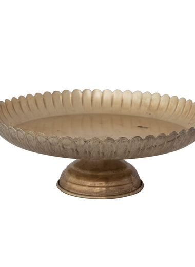 Antique Gold Scalloped Pedestal