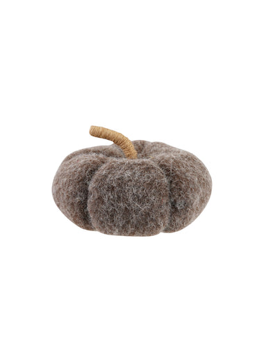 Grey Felt Pumpkin with Jute Stem