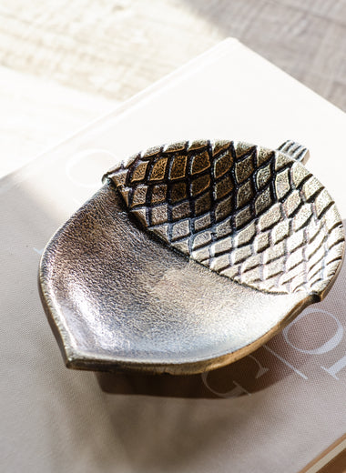 Antique Brass Acorn Tray
