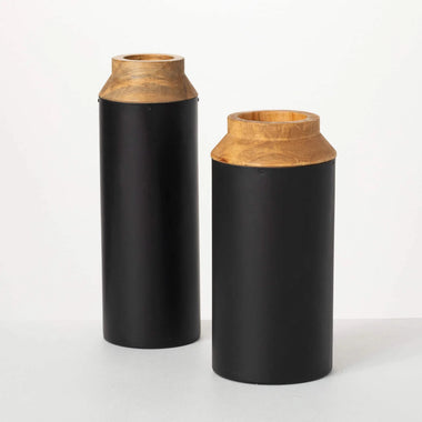 Black Wood Vase