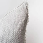 24x24 Lina Grey Stripe Linen Pillow
