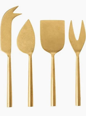 Tides Cheese Knives Set of 4 Tumbled Gold